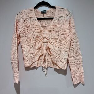 Women's Pink Crochet Top